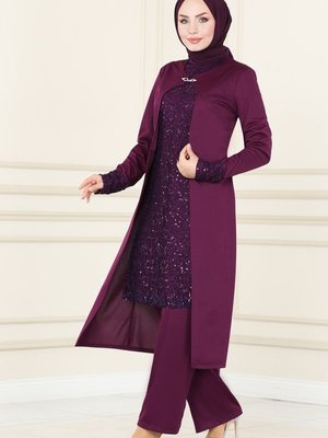 1 Mürdüm Broş Detaylı Takım 1 Mürdüm Broş Detaylı Takım