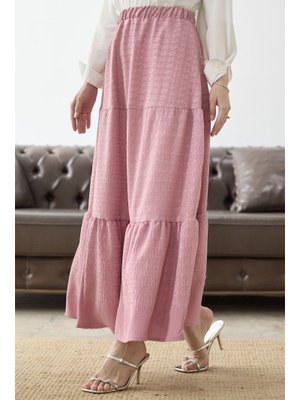 Pudra Nakışlı Brodeli Ayrobin Etek