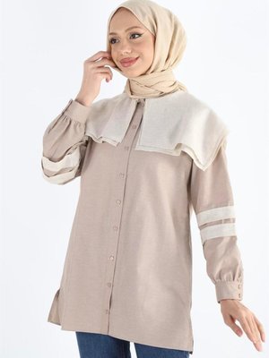 Yakalı Oversize Gömlek Yakalı Oversize Gömlek