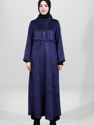 Lacivert Scuba Süet Ferace