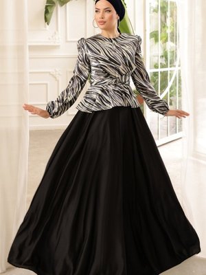 Mor Sual Önden Bağlamalı Saten Abiye Mor Sual Önden Bağlamalı Saten Abiye