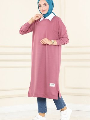 Gül Kurusu Arma Detaylı Basic Tunik Gül Kurusu Arma Detaylı Basic Tunik