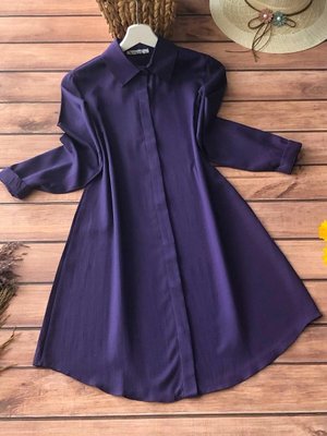 Mor Boyfriend Tunik Gömlek