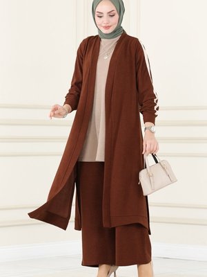 Kahve Kemerli Kışlık İkili Takım Kahve Kemerli Kışlık İkili Takım