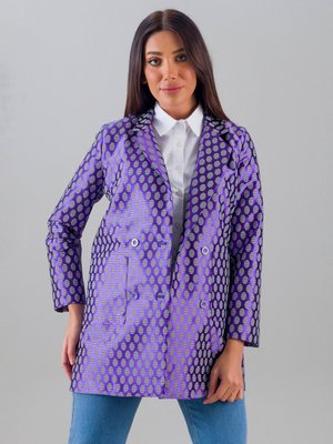 Mor Blazer Ceket Puantiyeli Mor Blazer Ceket Puantiyeli