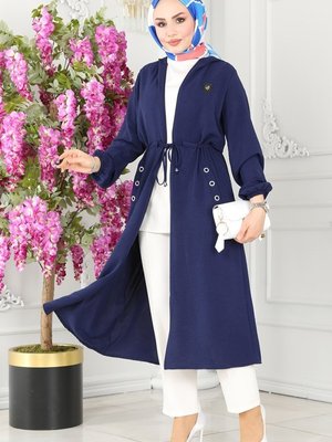 Lacivert Arma Detaylı Mevsimlik Kap Lacivert Arma Detaylı Mevsimlik Kap