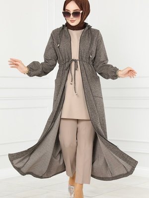 Koyu Vizyon Beli Tünelli Kışlık Ferace Koyu Vizyon Beli Tünelli Kışlık Ferace