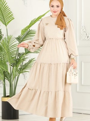 Vizyon Eteği Katlı Elbise