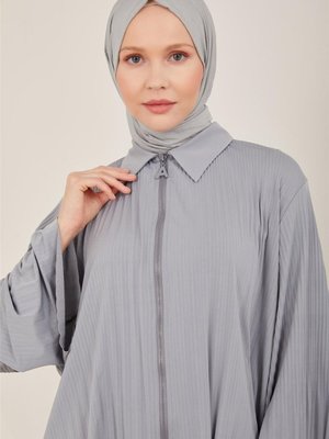 Yarım Piliseli Ceketli Sandy Takım Gri