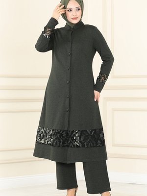 Haki Yakma Detaylı Kışlık Takım