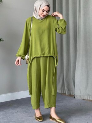 Şalvar Airobin Takım Yağ Yeşili