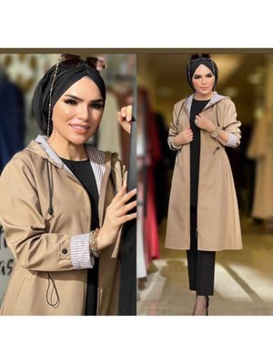 Organıc Time Büyük Beden Tirenc Kapşonlü Kaşon Sabit