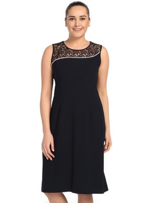 Ladıes Fırst Büyük Beden Lacivert Kısa Abiye Elbise