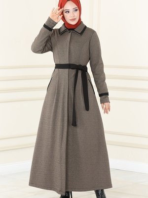 Vizyon & Siyah Kemerli Kışlık Ferace Vizyon & Siyah Kemerli Kışlık Ferace