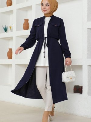 Lacivert Kemerli Mevsimlik Kap Lacivert Kemerli Mevsimlik Kap