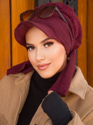 Bordo Hazır Türban