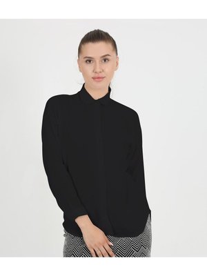 Ayrobin Kumaş Salaş Gömlek Siyah