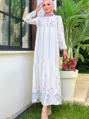 Mavı Keten Elbise Mavı Keten Elbise