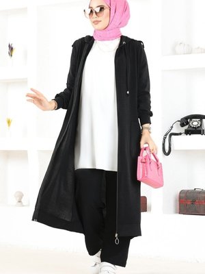 Siyah Cep Detaylı Aerobin Takım