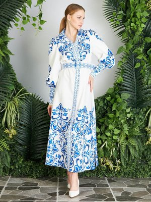 Mavi Wellway atlas Kumaş Elbise