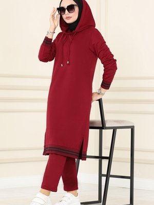 Bordo Ribana Detaylı Spor Takım