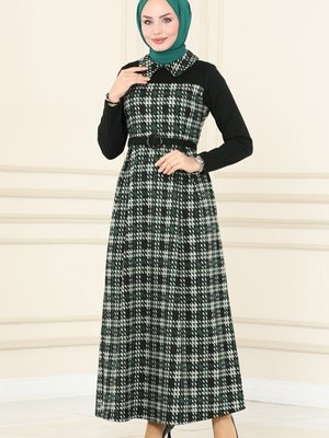 Zümrüt Kemerli Kışlık Elbise