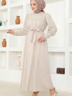 Taş İnci Detaylı Elbise