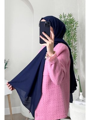 Lacivert Pamuk Kraş Şal