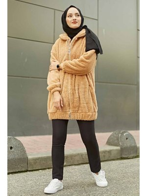 Vizon Fermuarlı Peluş Hırka Vizon Fermuarlı Peluş Hırka