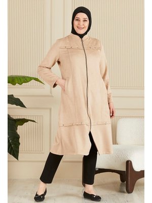 Vizon Giyim Büyük Beden Kuş Gözü Skuba Kap Pardesü Vizon Giyim Büyük Beden Kuş Gözü Skuba Kap Pardesü