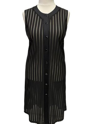 Siyah Eda Yuvarlak Yaka Düğmeli Uzun Anne Abiye Yelek