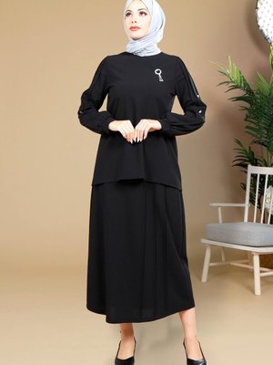 Siyah Etek Bluz İkili Takım Siyah Etek Bluz İkili Takım