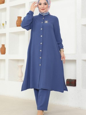 İndigo Önden Düğmeli Basic Takım İndigo Önden Düğmeli Basic Takım