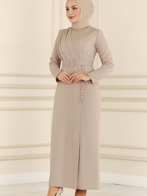 Vizyon Aksesuar Düğmeli Kalem Elbise