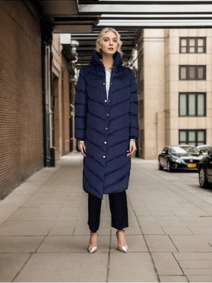 Lacivert Kapuşonlu Şişme Mont Lacivert Kapuşonlu Şişme Mont