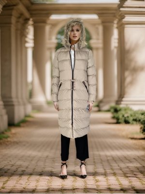 Bej Kapuşonlu Şişme Mont Bej Kapuşonlu Şişme Mont