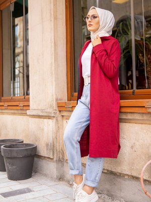 Fermuarlı Hırka Bordo Fermuarlı Hırka Bordo