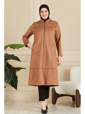 Taba Giyim Büyük Beden Kuş Gözü Skuba Kap Pardesü Taba Giyim Büyük Beden Kuş Gözü Skuba Kap Pardesü