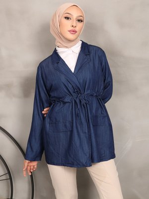 Lacivert Safari Kot Ceket