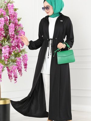 Siyah Arma Detaylı Ferace