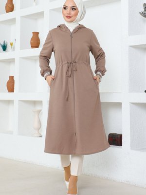 Kadın Kapişonlu Kol Ribanalı Tesettür Kap