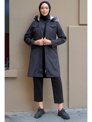 Siyah Cep Detaylı Mont Siyah Cep Detaylı Mont