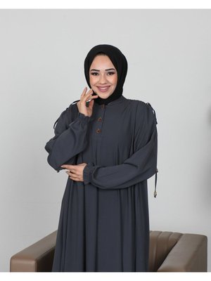 Mevlana Medine Ipeği Füme Elbise Mevlana Medine Ipeği Füme Elbise