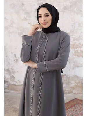 Gri Lara Büyük Beden Abiye Gri Lara Büyük Beden Abiye