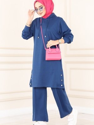 İndigo Çıtçıt Detaylı İkili Takım İndigo Çıtçıt Detaylı İkili Takım