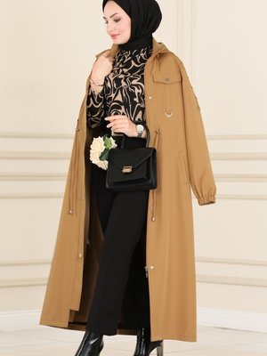 Latte Astarlı Bondit Trençkot Latte Astarlı Bondit Trençkot