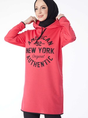 Fusya Önü Baskılı Sweatshirt Fusya Önü Baskılı Sweatshirt