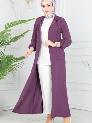 Koyu Lila Kuşgözü Detaylı Mevsimlik Ferace Koyu Lila Kuşgözü Detaylı Mevsimlik Ferace