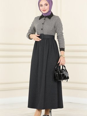 Vizyon Yarım Düğmeli Elbise