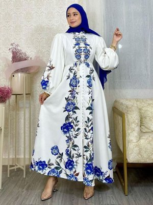 Beyaz Atlas Kumaş Elbise